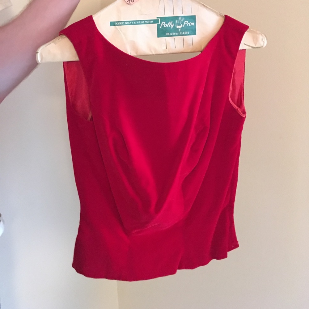 Red Vintage Fitted Blouse